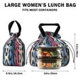 thumbnail image 5 of Colorful and Black Of Leopard Print Drawstring Lunch Bag Women - Drawstring Lunch Bag Insulated for Work Office - Stain-Resistant Large Lunchbags for Women with Multi-Pockets, 5 of 6