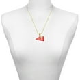thumbnail image 3 of Delight Jewelry Acrylic Large Red Cheer Megaphone - Gold-tone Rope Charm Bead Dangle with Mini 2025, 3 of 4