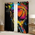 thumbnail image 2 of Castle Fairy Sport Basketball Black Out Curtains for Kids Teens Adults,Ball Gamer Curtains Pack of 2 (42x63 Each),Abstract Graffiti Splash Bedroom Curtains,Microfiber Bedroom Decor, 2 of 6