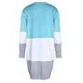 thumbnail image 5 of Uhndy Women Long Sleeves Striped Print Knitting Cardigan Open Front Warm Sweater Outwear Coats Knee Length Knitwear Jumper Coat Outwear, 5 of 6