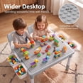 thumbnail image 6 of TLSUNNY Kids Table and 2 Chairs Set, W/ Large Storage & Double-Sided Graffiti/Block Building Table Top, 4 Drawers, for Age 3+, Height Adjustable, 6 of 12