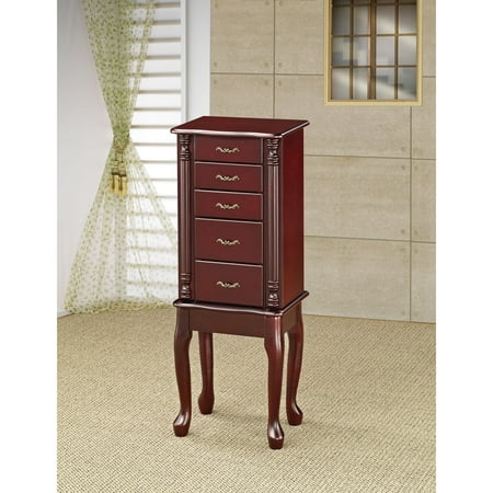 Coaster Merlot Queen Anne Jewelry Armoire