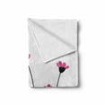 thumbnail image 2 of Garden Soft Flannel Fleece Blanket, Pink Daisy Blossoms Flowery Field Meadow Inspired Romantic Scenic Nature Print, Cozy Plush for Indoor and Outdoor Use, 50" x 70", Pink Black White, by Ambesonne, 2 of 6