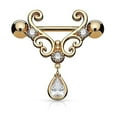 thumbnail image 4 of Fashion Sexy Nipple Ring Rhinestone Dangle Chain Body Piercing Barbell Jewelry, 4 of 6