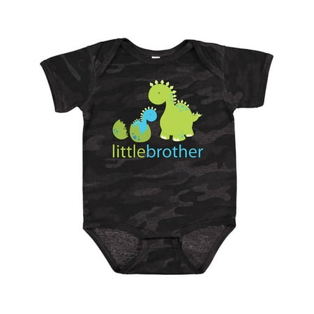 

Inktastic Dinosaur Little Brother Green Gift Baby Boy Bodysuit