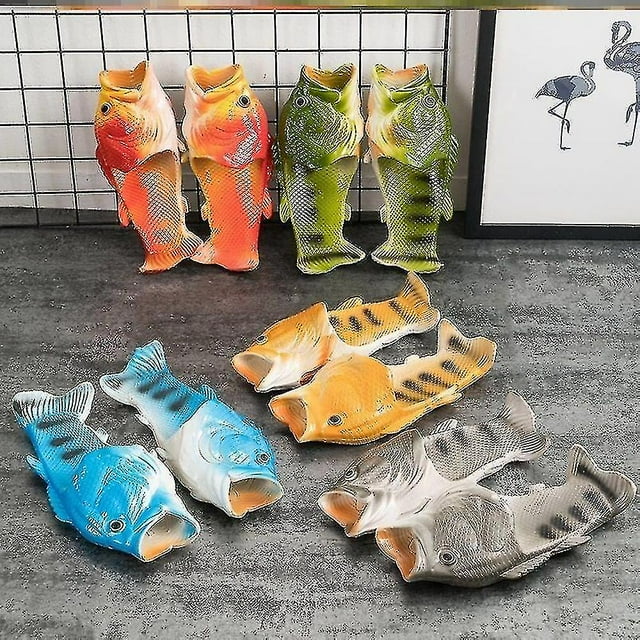 Unisex Simulation 3d Fish Slippers Summer Funny Fashion Flip Flops For Outdoors -suzuka