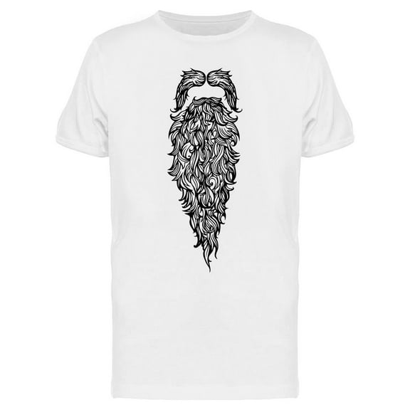 Long Beard And Mustache T-Shirt Men -Image by Shutterstock, Male Small