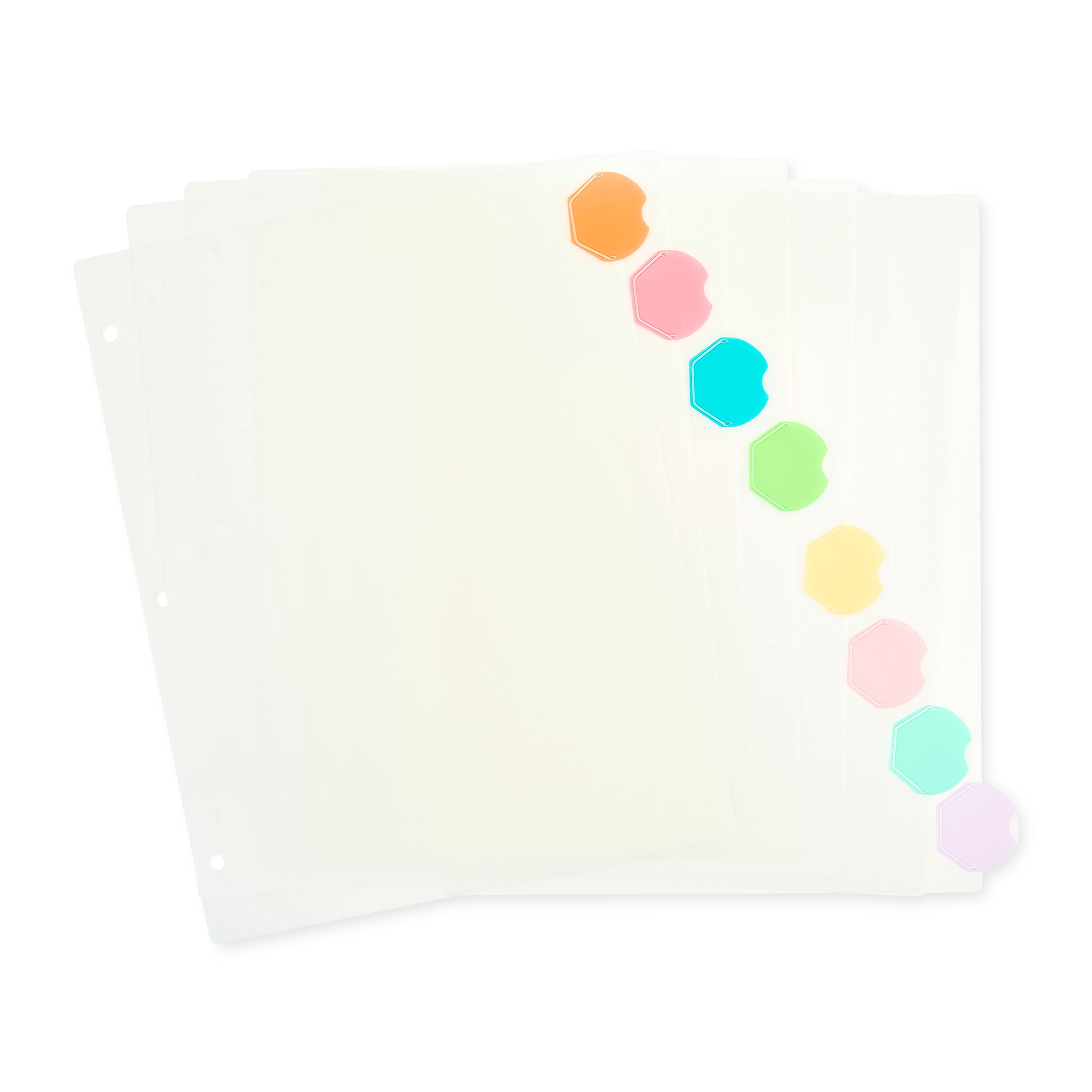 Pen+Gear 8 Oval Tab Poly Binder Dividers, Bright Multicolor