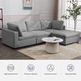 thumbnail image 4 of ZAFLY L Shaped Sofa Couch, Linen Sectional Couches with Lounge Chaise for Living Room- Dark Grey, 4 of 7