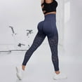 thumbnail image 2 of GEWSEY Yoga Capri Leggings with Mesh Cut Outs High Waist Tummy Control Workout Pants (Navy, M), 2 of 6