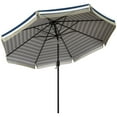 thumbnail image 2 of Outsunny 9ft Patio Umbrella with Tilt, Ruffled Outdoor Umbrella, Blue, 2 of 9