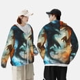 thumbnail image 3 of KLL Red And Blue Flame Wave Dragon Print Men's Women’s UPF 50+ Sun Protection Outdoor Hoodie Jacket Long Sleeve Fishing Hiking Performance Shirt-Large, 3 of 6