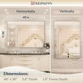 thumbnail image 2 of Keonjinn Brushed Nickel Vanity Mirror 48” x 36” Large Rectangle Mirror Wall Mounted Mirror, Silver Modern Frame Metal Mirror(Horizontal/Vertical), 2 of 8