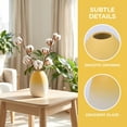 thumbnail image 2 of REGALWOVEN Mini Modern White Ceramic Vase Tiny Ribbed Bud Vase for Single Stem, Minimalist Decorative Small Vase for Bathroom Lemon yellow 2.9"L x 2.9"W x 3.9"H, 2 of 6