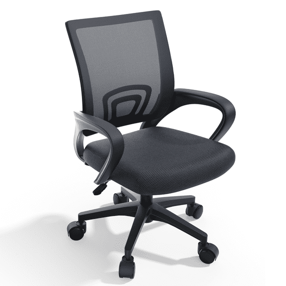 Magshion Mesh Office Chair Desk Chair, Mid Back Ergonomic Adjustable Height Rolling Swivel Computer Chair with Lumbar Support, Gray