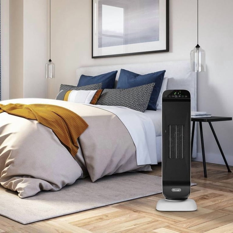 Delonghi Ceramic Digital Tower Heater: 1500W Oscillating Fan