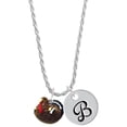 thumbnail image 1 of Delight Jewelry Resin Turkey Silvertone Script Initial Disc - B - Charm Necklace, 20"+3", 1 of 4
