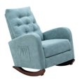 thumbnail image 4 of Wulawindy Baby Room High Back Rocking Chair Nursery Chair , Comfortable Rocker Fabric Padded Seat ,Modern High Back Armchair, 4 of 7