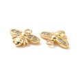 thumbnail image 3 of 20 pc Bee Brass Micro Pave Clear Cubic Zirconia Charms Cadmium Free & Nickel Free & Lead Free Real 18K Gold Plated 7.5x9x2mm Hole: 1mm, 3 of 3