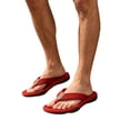 thumbnail image 2 of LTTVQM Men's Flip Flops Comfortable Arch Support Cushion Non-Slip Thong Sandals Indoor Outdoor Beach Travel Vacation Lounge Walking Shoes Red 39-40(US-8.5/9), 2 of 4