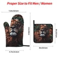 thumbnail image 2 of Cauagu Lion Forest Crown Print Oven Mitts and Pot Holders 4 pcs Set,Extra Thicken Long Kitchen Oven Glove Potholders BBQ Gloves-Oven Mitts and Pot Holders(11 Inch), 2 of 6