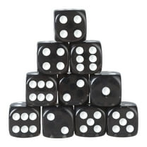 SIEYIO 10pcs 16mm Acrylic Dice Black Transparent 6 Sided Dice Casino Poker Game Dice