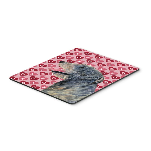 "Irish Wolfhound Hearts Love and Valentines Day Portrait Mouse Pad Hot Pad or Trivet"