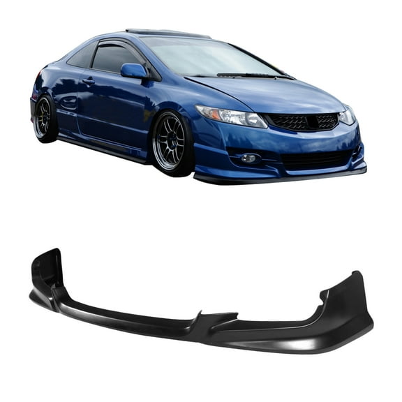 Ikon Motorsports Compatible with 09-11 Honda Civic 2Dr Coupe HFP HF-P Style Front Bumper Lip - Urethane PU