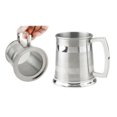 thumbnail image 1 of Dual Polished Stripes on Satin 16 oz Beer Mug with Glass Bottom, 1 of 1