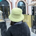 thumbnail image 2 of CoCopeaunts Large Bucket Hat Solid Autumn Winter Lamb Wool Men Fisherman Hat Outdoor Lightweight Warm Basin Hat for Women, 2 of 8