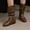 Brown, variant on Viluyesy Womens Slouchy Boots, Half-Zipper Round Toe Hidden Heel 2025 Fashion Mid Calf Boots Black