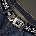 thumbnail image 2 of DC Comics Belt, Seatbelt Buckle Belt, Superman Shield Splatter Black White, 34 to 52 Inches, 2 of 9