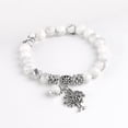 thumbnail image 3 of Bracelet Homme Mode Rond Blanc Howlite Mala Perles Arbre de Vie Bracelet Yoga, 3 of 6