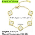 thumbnail image 2 of Gold Bracelets for Women, 18K Gold Plated Clover Bracelet for Women Lucky Four Leaf Link Bracelets Jewelry Gifts Trendy for Women Teen Girls, 2 of 11
