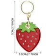 thumbnail image 2 of Strawberry Access Card Holder Pu Leather Keychain Cute Creative Key Ring Pendant Bag Charm For Women & Girls, 2 of 2