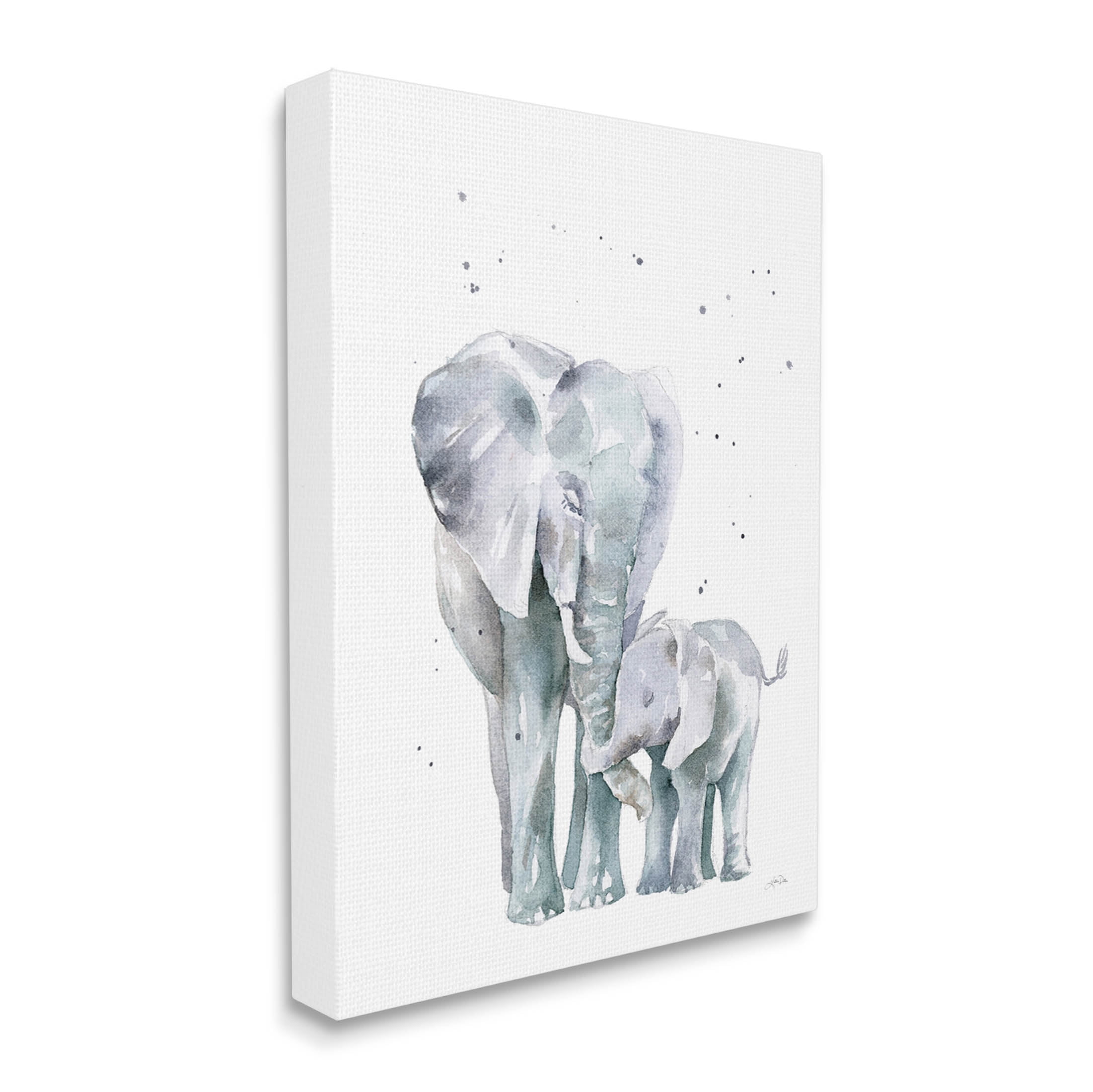 Stupell Industries Loving Elephant Family Hugs Watercolor Graphic Art Gallery Wrapped Canvas Print Wall Art, Design by Katrina Pete