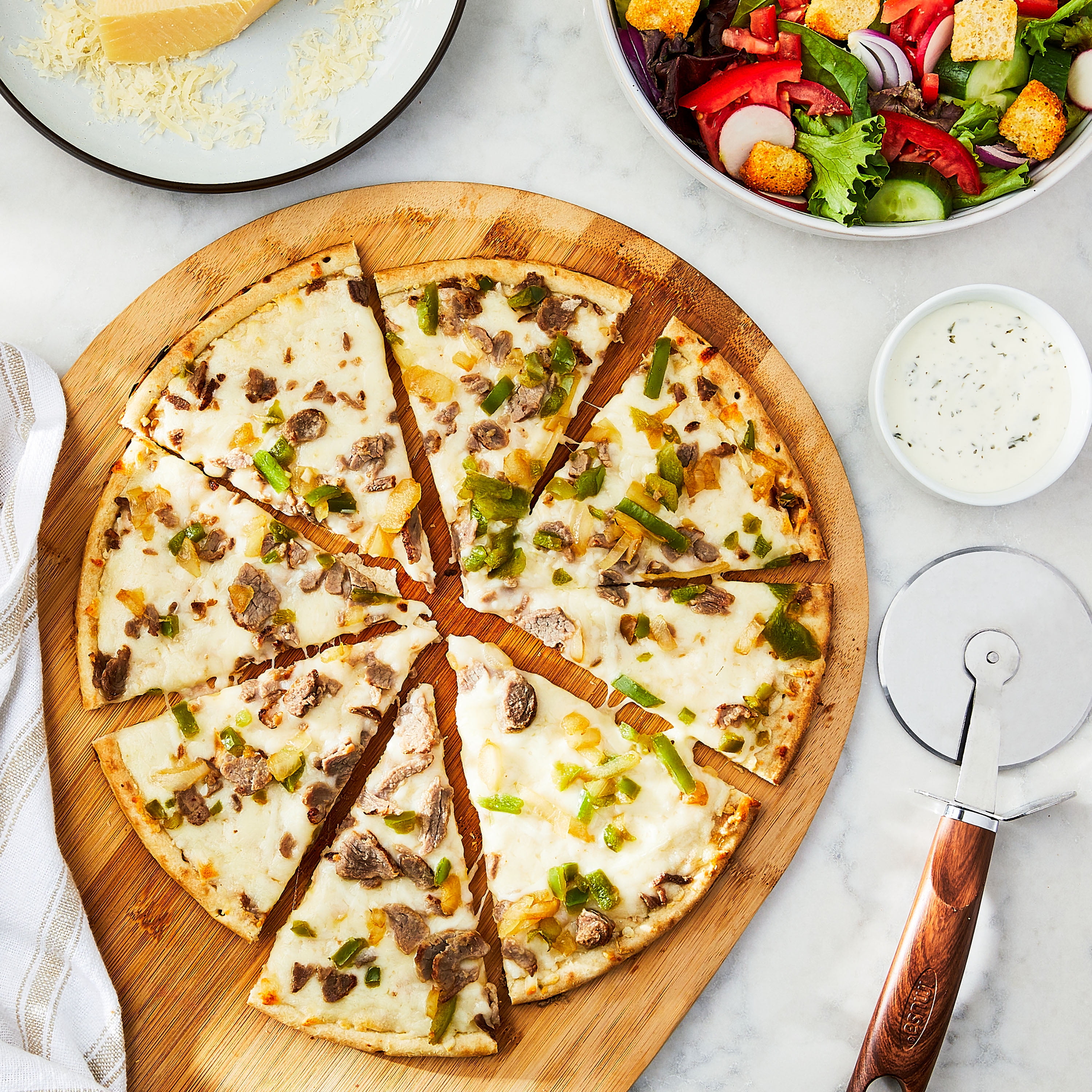 Great Value Thin Crust Philly Cheesesteak Pizza, 17.25 oz (Frozen)