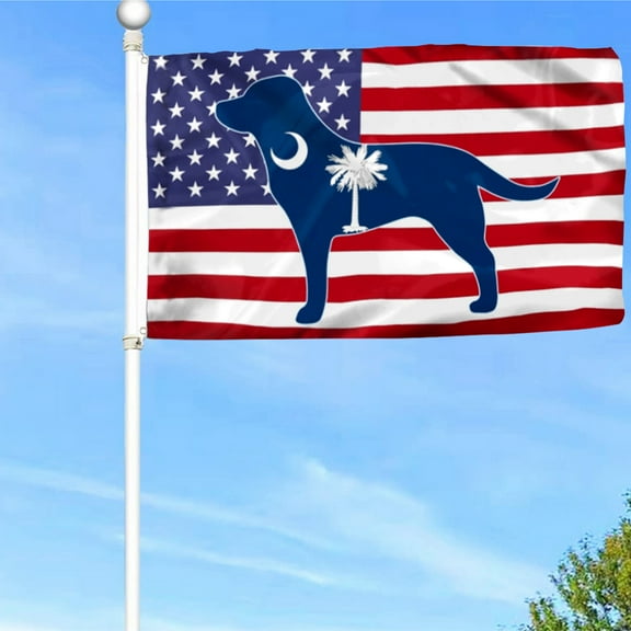 Bayyon South Carolina Flag Dog South Carolina Grommet Flag Banner with Grommets 3x5Feet Man cave Decor