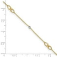 thumbnail image 2 of 10.5mm 10k Solid Gold Two-tone Sparkle-Cut Beads and Infinity Plus 1in Extension Anklet 10 Inch Anklet for Women, 2 of 2