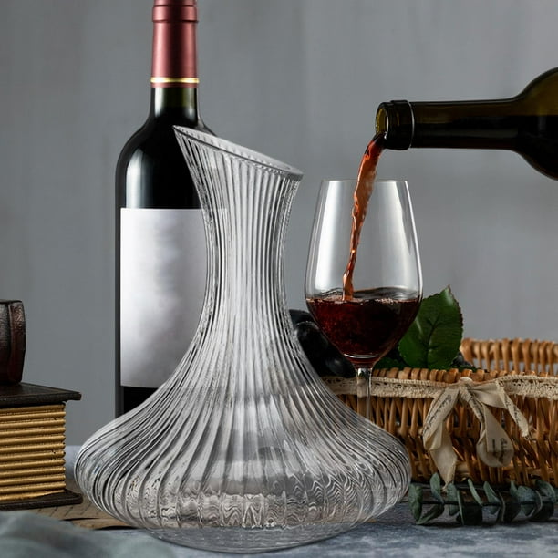 Decantador de vino Decantador de whisky Decoración creativa Estable 1.5L Accesorios Separador de vino Jarra de cocina Restaurante Escritorio Comedor B BLESIY Decantador de vino