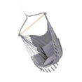 thumbnail image 3 of DYNWAVECA Hammock Chair Bohemian Comfortable Hanging Rope Swing for Outside Porch Deck Light Gray, 3 of 10