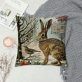thumbnail image 2 of HENGT Hopyeer Rustic Vintage Animals Throw Pillow Covers Decorative Cute Rabbits Dragonflies Robin Birds Butterfly Classical Pairs Garden Flowers Pillow Cushion Cover, 2 of 5