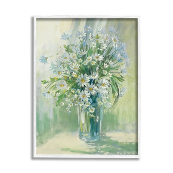 Stupell Industries Sunlit Bouquet of Daisies Blue Green Pastels, 11 x 14,Design by Carol Rowan