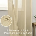 thumbnail image 6 of XWZO Linen Semi Sheer Curtains,Privacy Enhancing & Light Filtering Rod Pocket Drapes for Living Room with Tiebacks(Beige,W52 x L96 Inch,2 Panels), 6 of 8