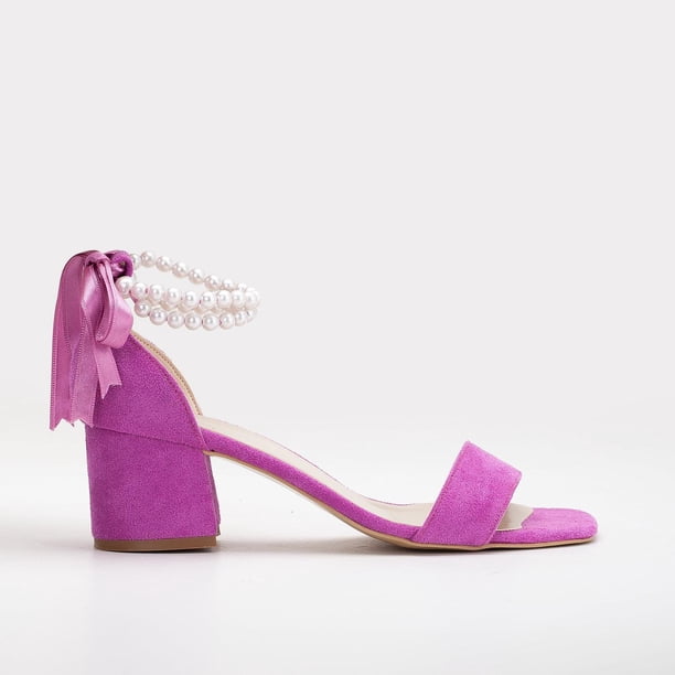 Illy - Zapatos de tacón color fucsia con perlas fucsia 27 CM