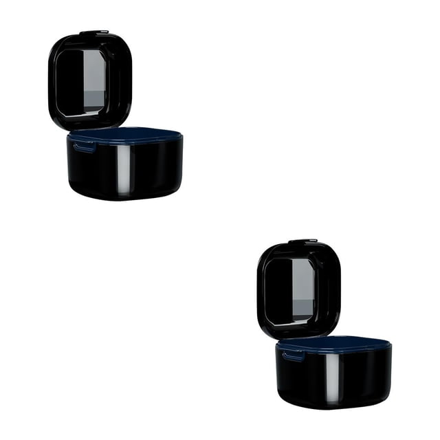 Advancent Estuche organizador de tirantes Limpieza de falsos Retenedor Caja de almacenamiento Lavable Bolsillo Drenaje Pezón Contenedor Diente Negro 2piezas Advancent CBP196274