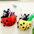 thumbnail image 4 of Red Ladybug Toothbrush Holder - Cute S Wall Mount Suction Cup Toothpaste and Toothbrush Organizer,No Drill, 4 of 7