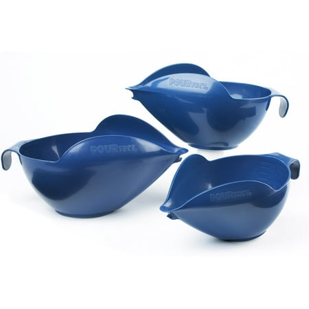 POURfect Spilll Proof Mixing Bowls 1012 - 6-8-12 Cup Bowl Set - Blue Willow
