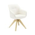 thumbnail image 4 of Art Leon Mid Century Modern Fabric Swivel Accent Chair with Beech Wood Legs, White, 4 of 5