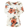 Made By Johnny Women's Dolman Top - V-Neck, Short Sleeve, Side Shirring (Wt1037_rust, 5X-Large)